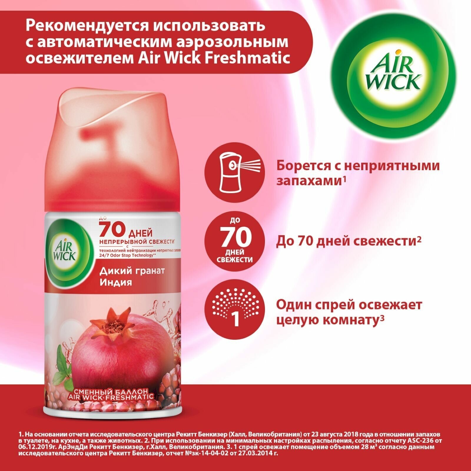 Сменный баллон для Air Wick Freshmatic Дикий гранат 250мл - фото №7