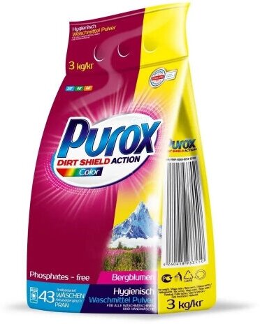 Стиральный порошок Purox Color для цветного белья, 3 кг