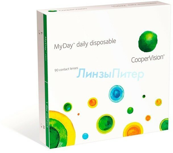 "Контактные линзы CooperVision MyDay Daily Disposable (90 линз) -1.75 R 8.4, однодневные, прозрачные"