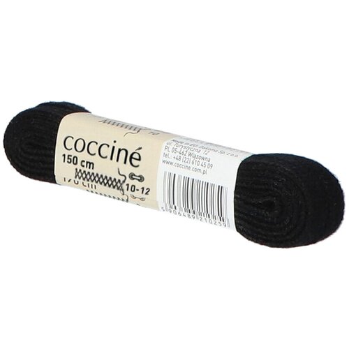 Шнурки хлопковые плоские Coccine, черный, 7 мм, 150 см