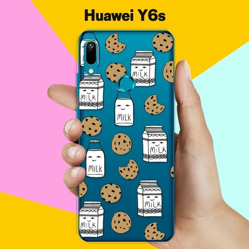 Силиконовый чехол Молоко и печеньки на Huawei Y6s силиконовый чехол глаза и губы на huawei y6s