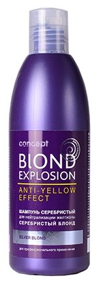 Шампунь серебристый для светлых оттенков, нейтрализация желтизны, Anti-Yellow Blond Explosion, 300 мл.