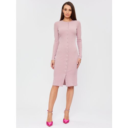 Платье-футляр прилегающее, размер 46, розовый