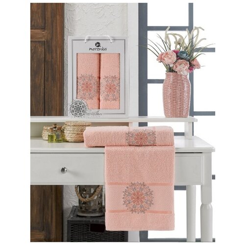 фото Oran merzuka полотенце inci цвет: оранжевый (50х90 см,70х140 см) br41107