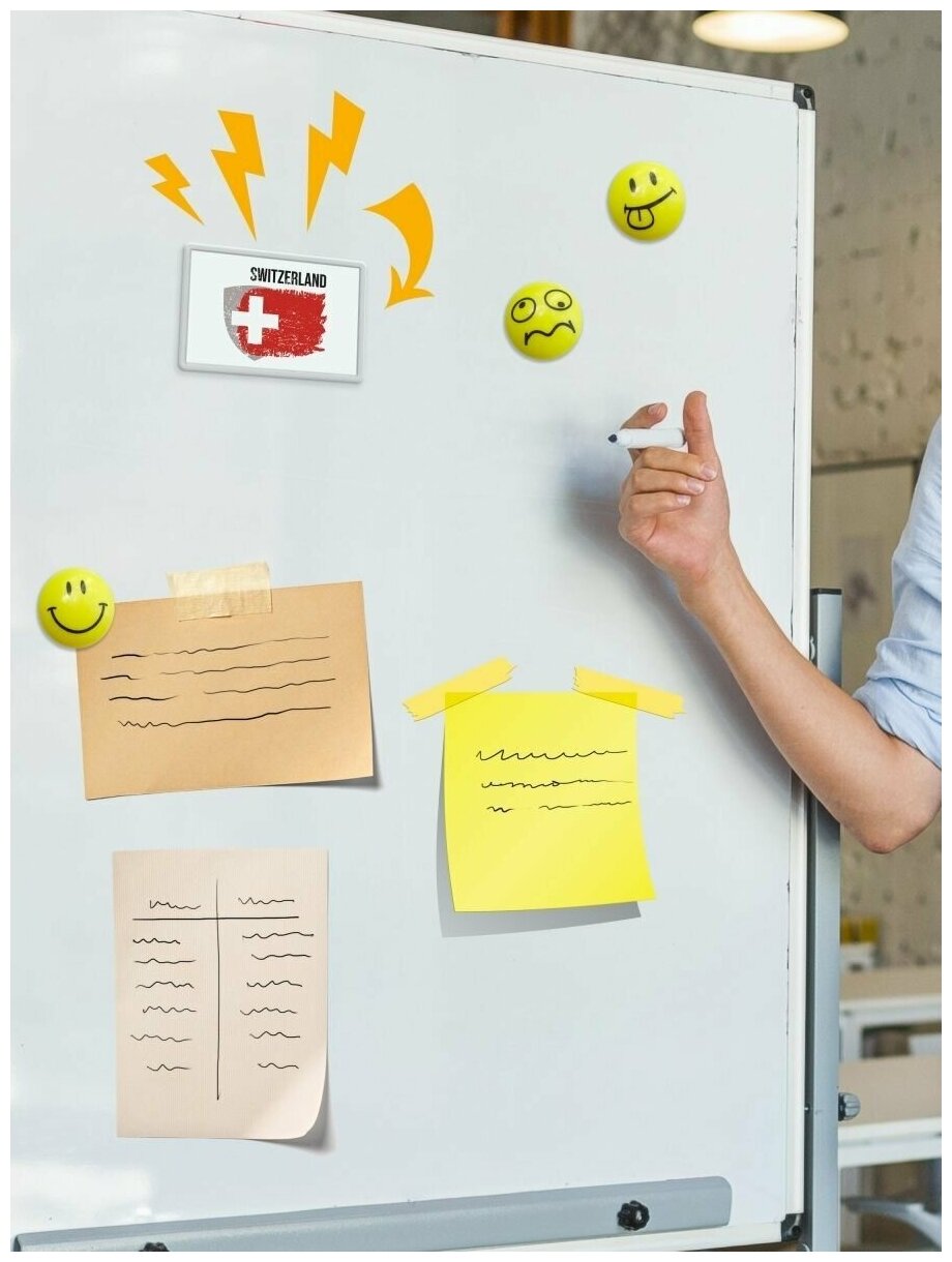 Магнит на холодильник с рисунком Флаг Швейцарии. Магнитик на доску с рисунком из акрила на подарок - фотография № 3