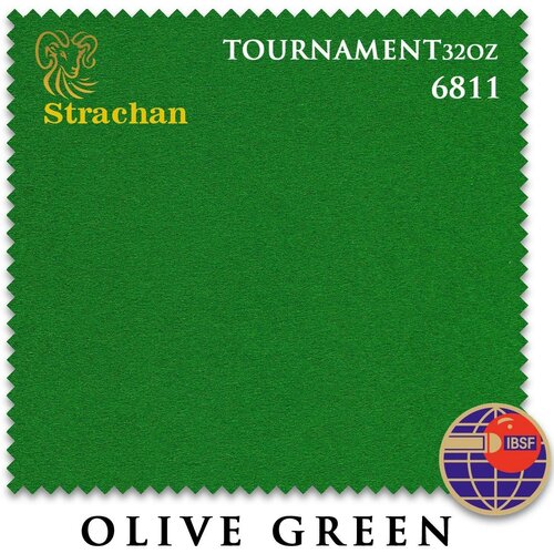 WSP TEXTILES LTD-STRACHAN (Великобритания) Сукно Strachan Snooker 6811 Tournament 32oz 193см Olive Green