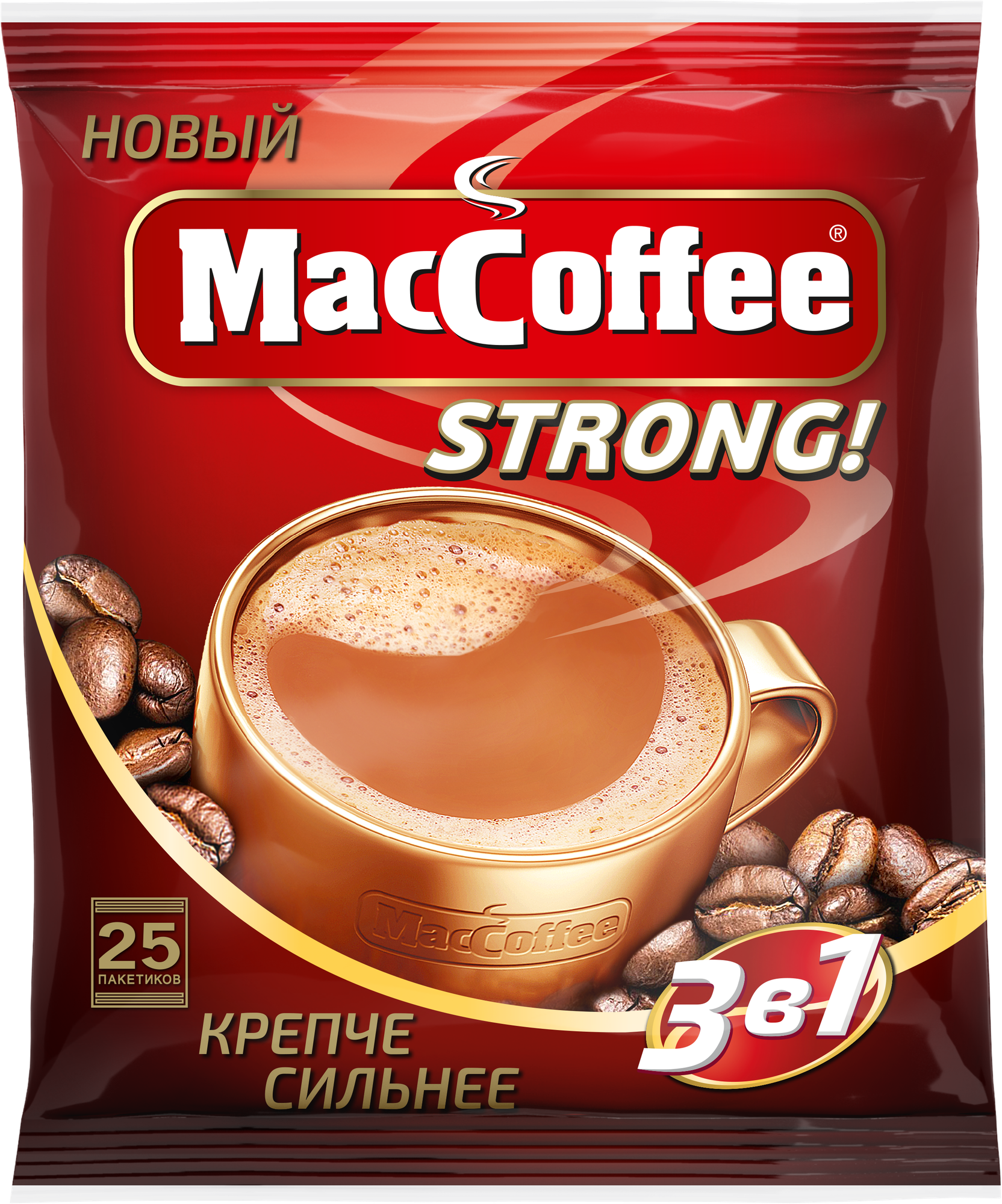 Растворимый кофе MacCoffee Strong 3 в 1 в пакетиках