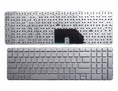 Клавиатура для ноутбука HP Pavilion DV6-6000 серебряная без рамки