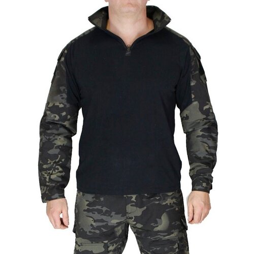 фото Рубашка тактическая kamukamu боевая с налокотниками камуфляж mtp black (размер: 44, рост: 170-176, размер производителя: s)