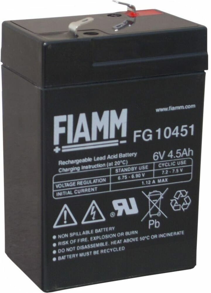 FIAMM Аккумуляторная батарея 6В - 4,5Ач FG10451