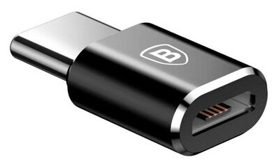 Разъем Baseus microUSB - USB Type-C (CAMOTG-01), черный