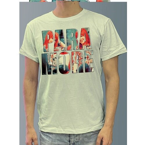 фото Футболка мужская белая молочный оттенок из хлопка с dtf принтом музыка paramore - 658 будь на стиле