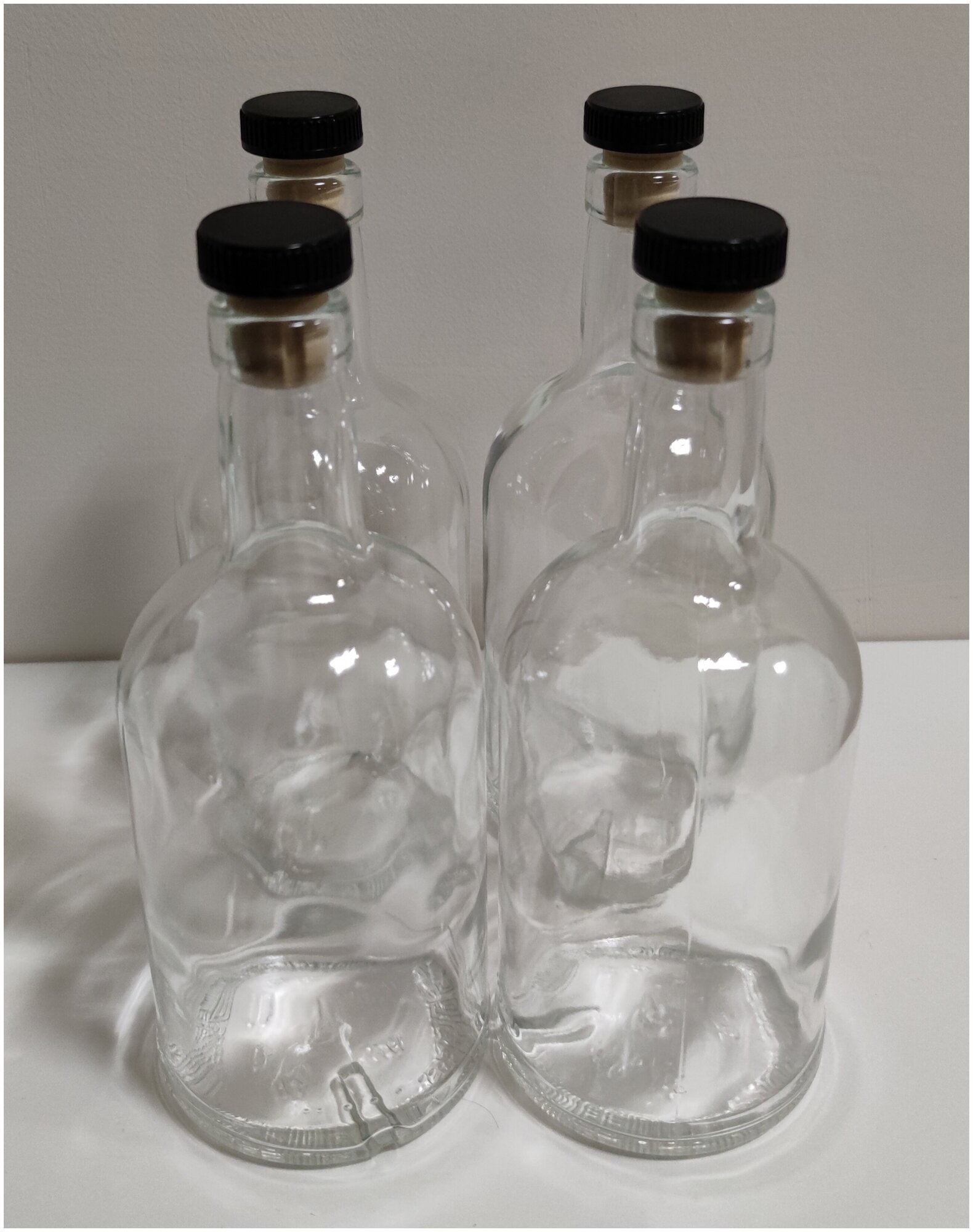Бутылка для алкогольных напитков, для безалкогольных напитков, для воды "Домашняя" 0,5л стекло, прозрачная 4 шт - фотография № 3