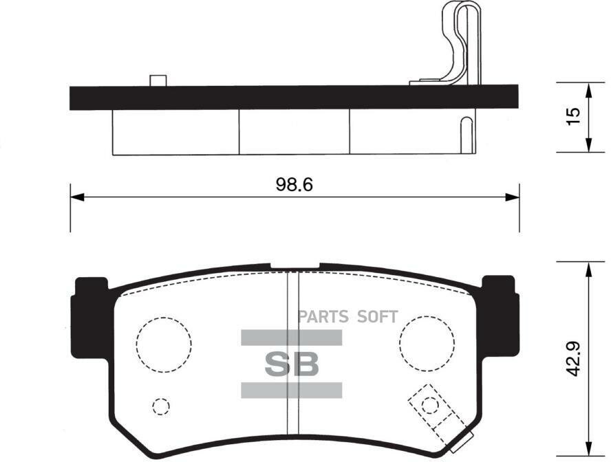 Колодки тормозные дисковые SANGSIN BRAKE / арт. SP1151 - (1 шт)