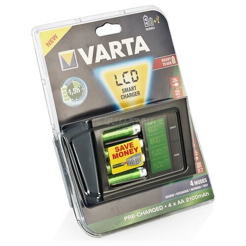 фото Зарядное устройство varta зу lcd smart charger 57674 aa-aaa (4xаа 2100mah)