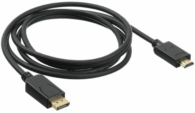 Кабель Buro аудио-видео HDMI (m)/DisplayPort (m) 2м. Позолоченные контакты черный (HDMI-DP-2M)