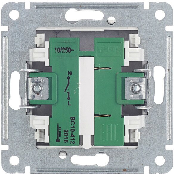Выключатель HEGEL Master ВС10-412-08 одноклавишный скрытая установка черный с подсветкой - фотография № 3