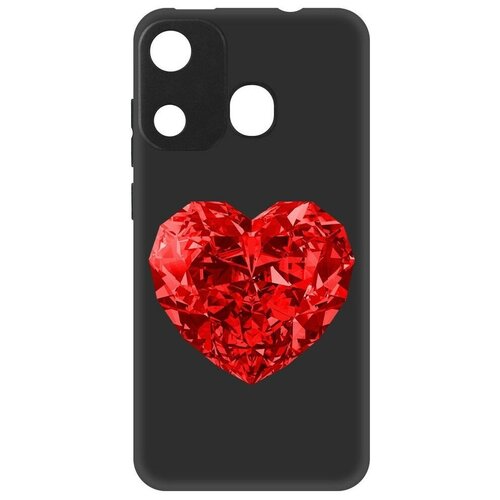 Чехол-накладка Krutoff Soft Case Рубиновое сердце для ITEL A27 черный чехол накладка krutoff soft case рубиновое сердце для itel a27 черный