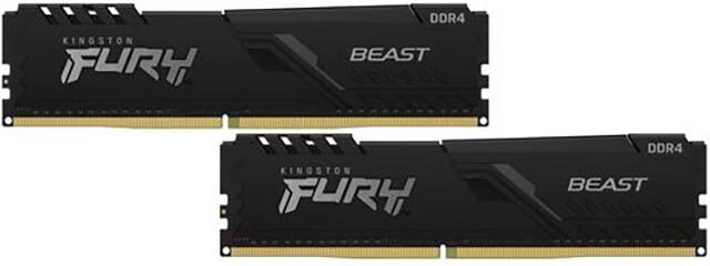 Модуль памяти Kingston Fury Black DDR4 DIMM 2666Mhz PC21300 CL16 - 16Gb Kit (2x8Gb) KF426C16BBK2/16