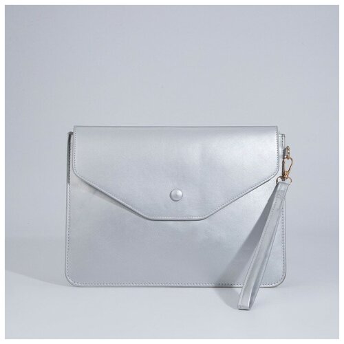 фото Сумка женская, 28*1*21, отд на клапане, ручной ремень, серебро dreammart