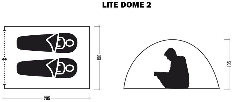 Двухместная палатка Jungle Camp Lite Dome 2, цвет зеленый/серый 70811