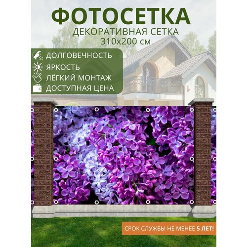 Фотосетка для забора / фотозабор - 310x200 см. Сетка с рисунком для беседки, ворот (ФГ)