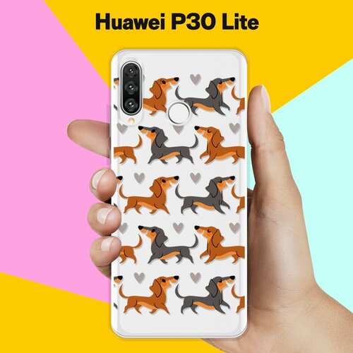 Силиконовый чехол Таксы на Huawei P30 Lite силиконовый чехол спортивные таксы на huawei p30