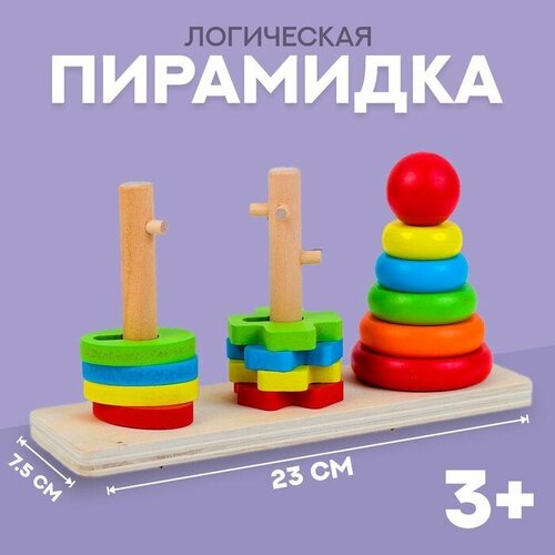 Пирамидка логическая Цветочки и кружочки 1374₽