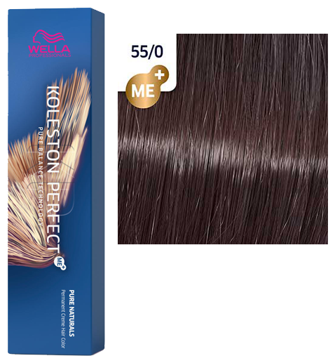 Wella Professionals Koleston Perfect Me+ краска для волос 55/0 светло-коричневый интенсивный натуральный PURE NATURALS 80 мл