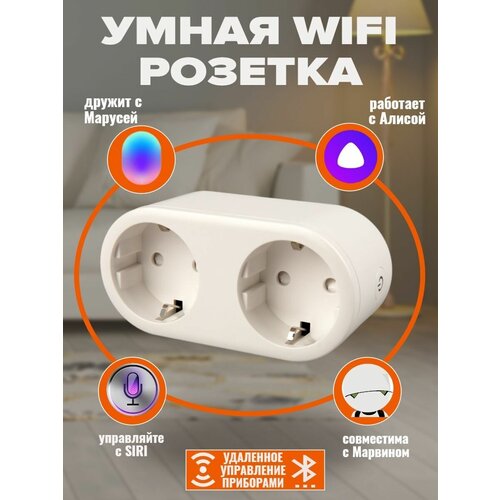 Умная розетка wifi двойная IoT P08