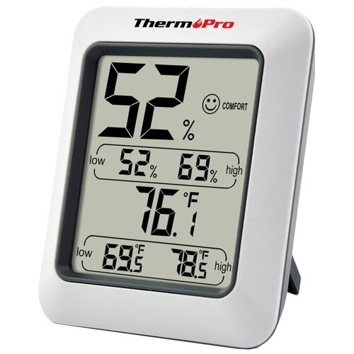 Термометр ThermoPro TP50, серый электронный автомобиль термометр 18 50 светящийся внутренний и внешний двойной термометр детали автомобиля