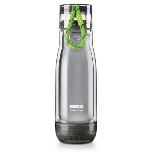фото Бутылка для безалкогольных напитков, для воды zoku active zk128 0.47 стекло серый/зеленый
