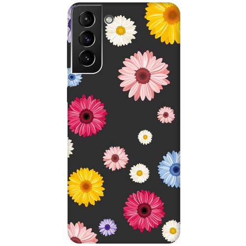 фото Re:pa чехол - накладка soft sense для samsung galaxy s21 plus с 3d принтом "gerberas" черный
