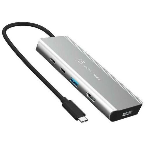 Мульти-хаб j5create USB4 Dual 4K Multi-Port Hub, 1x USB-C PD 3.0, 1x USB-C(USB4), 1x 4K HDMI, 1x DisplayPort, 1x USB-A 3.2 Gen. 2