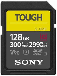 Карта памяти Sony SF-G series TOUGH 128 GB, чтение: 300 MB/s, запись: 299 MB/s