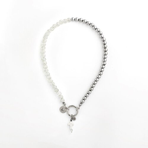 Колье Before.Swine, кварц, гематит, бесцветный