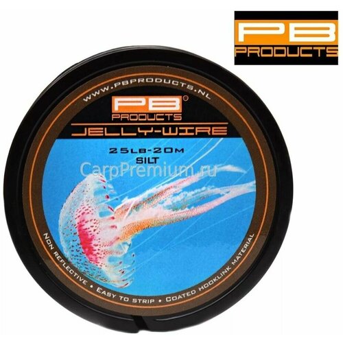 поводковый материал pb products silk wire 20lb 10m silt Поводковый материал в оболочке мягкий Серый PB Products - Jelly Wire Silt 11.4 кг / 25lb, 20 м