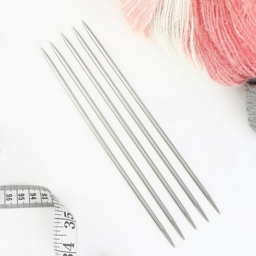 Спицы для вязания, чулочные, d = 4,5 мм, 20 см, 5 шт