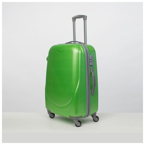 фото Чемодан сред 24" полотно, 38*28*59, отд на молнии, код замок, 4 колеса, зеленый 4613636 сима-ленд