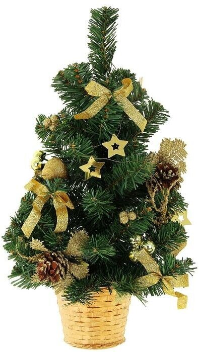 Декоративная елка Зимнее волшебство 45 см, настенная, золото (705179)