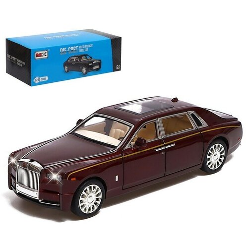 Машина металлическая Rolls-Royce Phantom, 1:24, открываются двери, капот, багажник, цвет бордовый