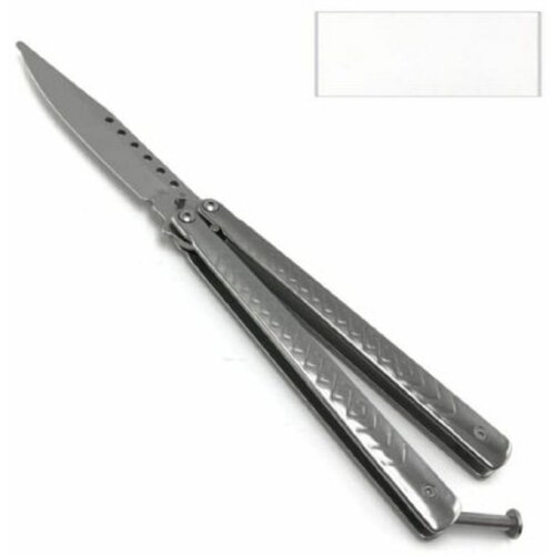 фото Нож тренировочный складной бабочка d-06 серебро (9/22см) ножи_нови