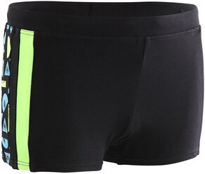 Плавки-боксеры для мальчиков черно-зеленые YOKE, размер: 10, цвет: Черный NABAIJI Х Декатлон