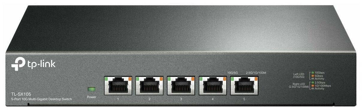 Коммутатор TP-Link TL-SX105 5-port Desktop 10G Unmanaged Switch 5 100/1G/2.5G/5G/10G RJ-45 ports F