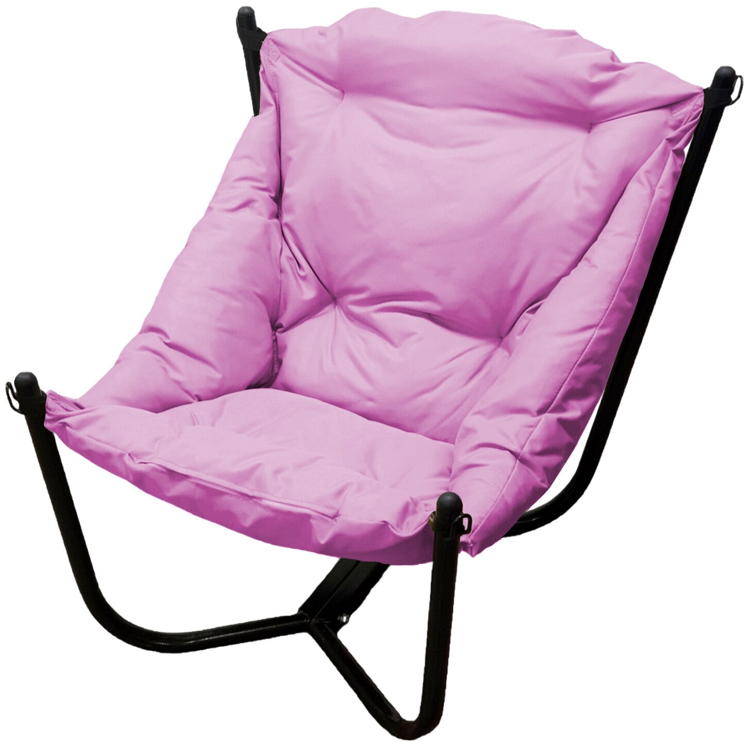 Кресло черное M-Group Чил 12360408, розовая подушка - фотография № 1