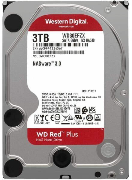 Жесткий диск SATA 3TB 6GB/S 256MB RED WD30EFZX WDC