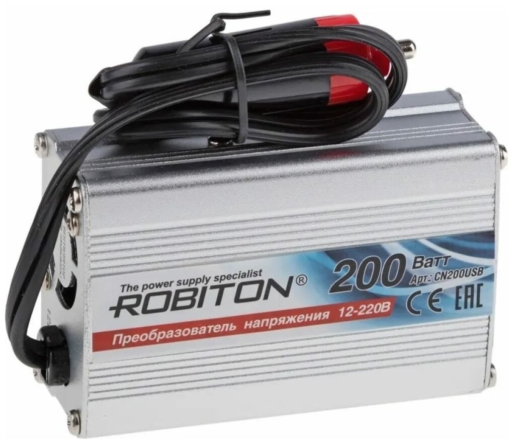 Robiton Инвертор 12V-220V CN200USB 200W 17503