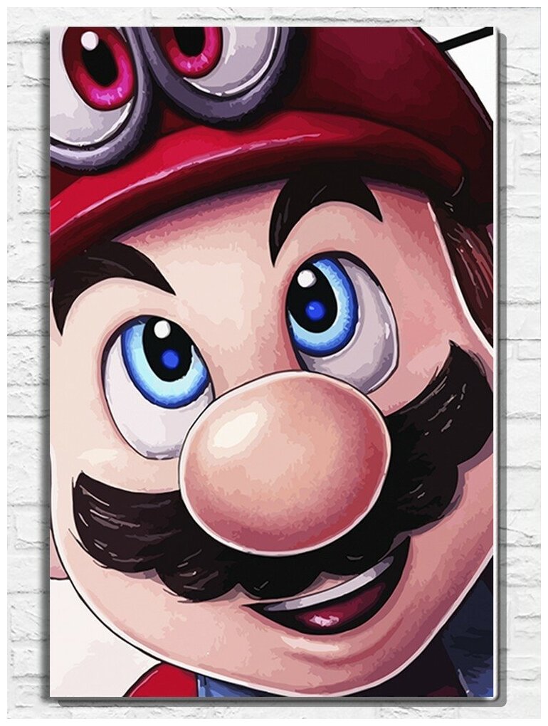 Картина по номерам на холсте игра Super Mario Odyssey - 11529 В 60x40