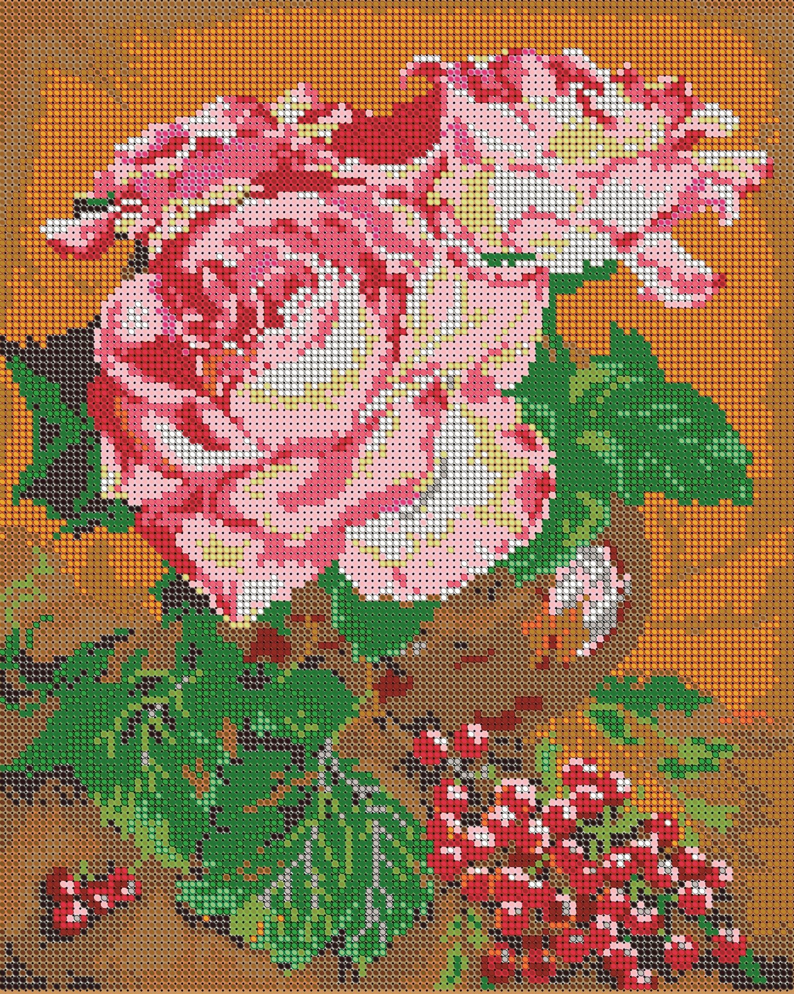 Вышивка бисером картины Розы 24*30см