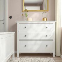 Комод Хемнэс (HEMNES), 108х96 см, 3 ящика, массив сосны, Белый лак